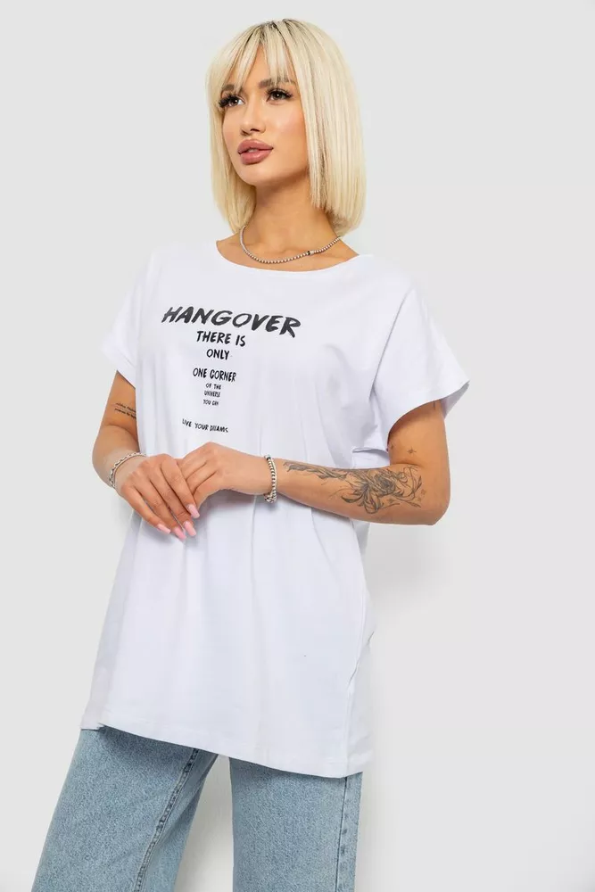 Купить Футболка женская с принтом, цвет бело-черный, 244R2402 - Фото №3