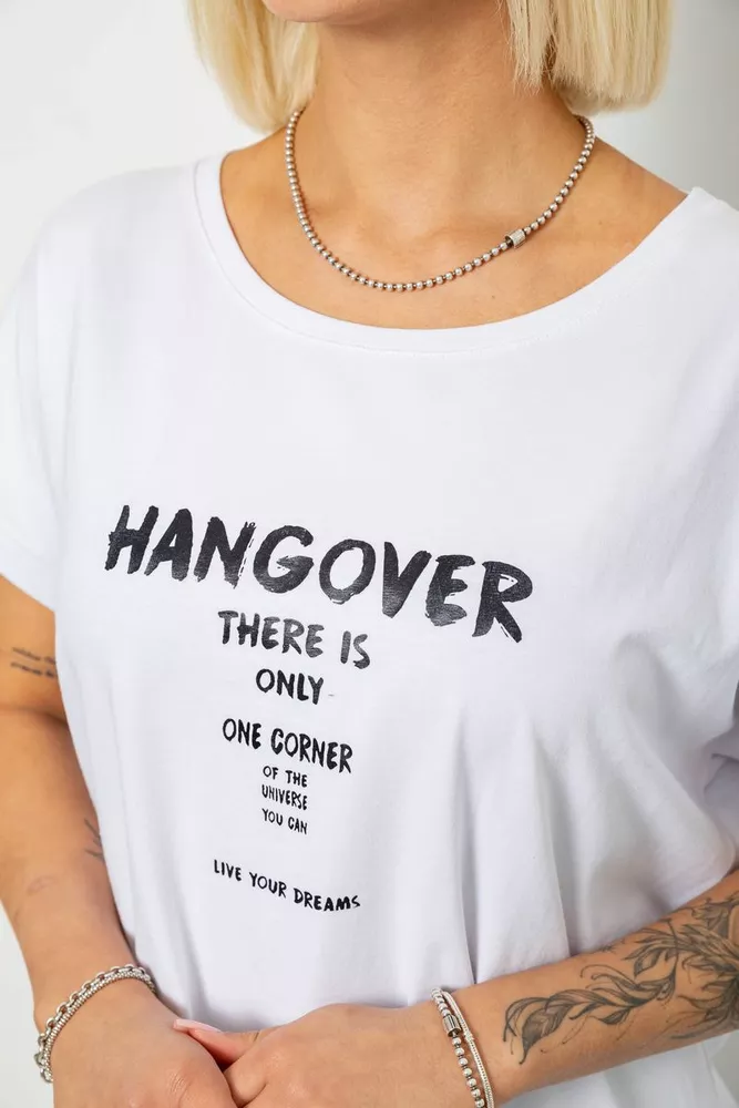 Купить Футболка женская с принтом, цвет бело-черный, 244R2402 - Фото №5