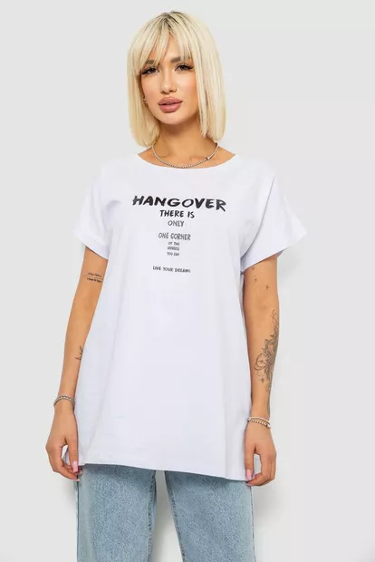 Футболка женская с принтом, цвет бело-черный, 244R2402