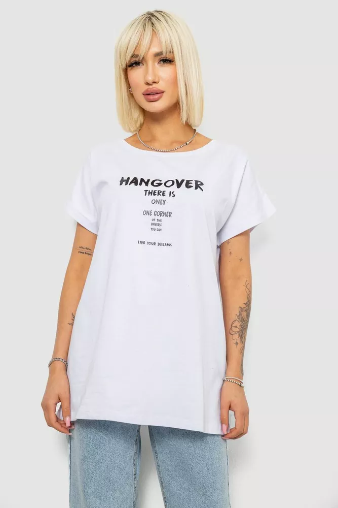 Купить Футболка женская с принтом, цвет бело-черный, 244R2402 - Фото №1