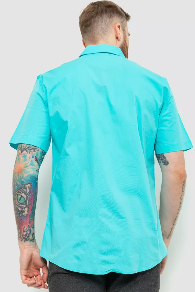 Купить Мужская рубашка с принтом, цвет бирюзовый, 186R7108 - Фото №4