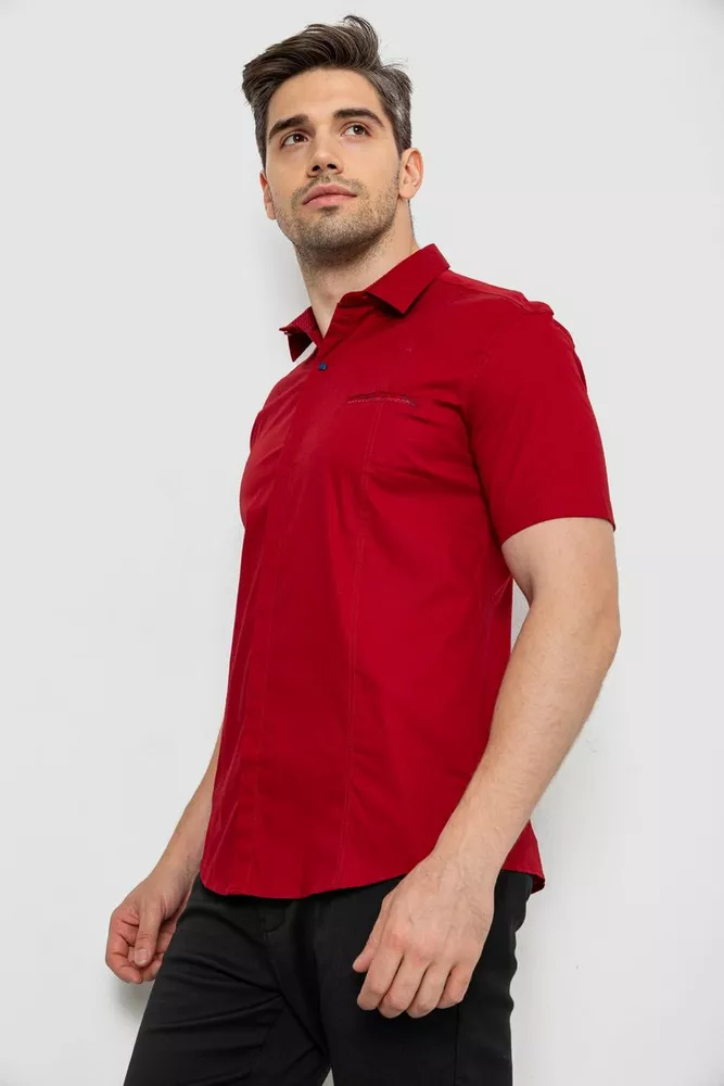 Купить Мужская рубашка с принтом, цвет бордовый, 186R7108 - Фото №3