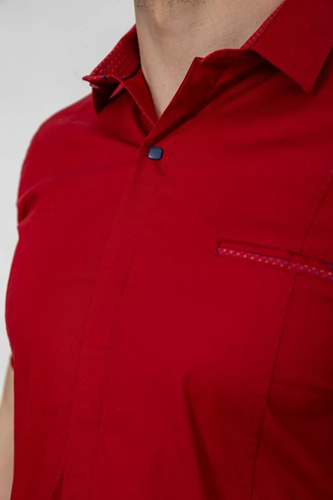 Купить Мужская рубашка с принтом, цвет бордовый, 186R7108 - Фото №5