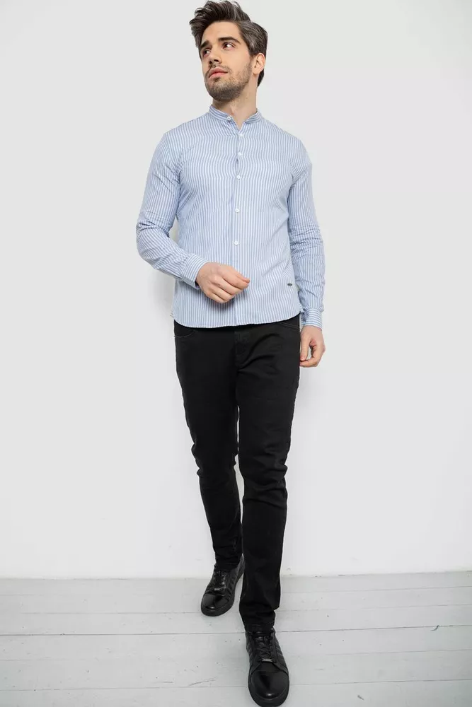 Купить Рубашка мужская в полоску, цвет голубой, 186R2091 - Фото №2
