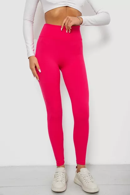 Лосини однотонні в рубчик, колір рожевий, 244R312-5