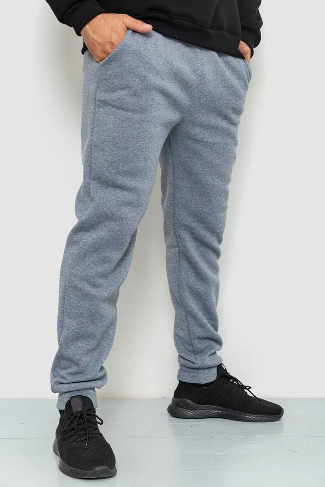Купити Спортивні чоловічі штани на флісі  уцінка, колір світло-сірий, 238R56848-U - Фото №3