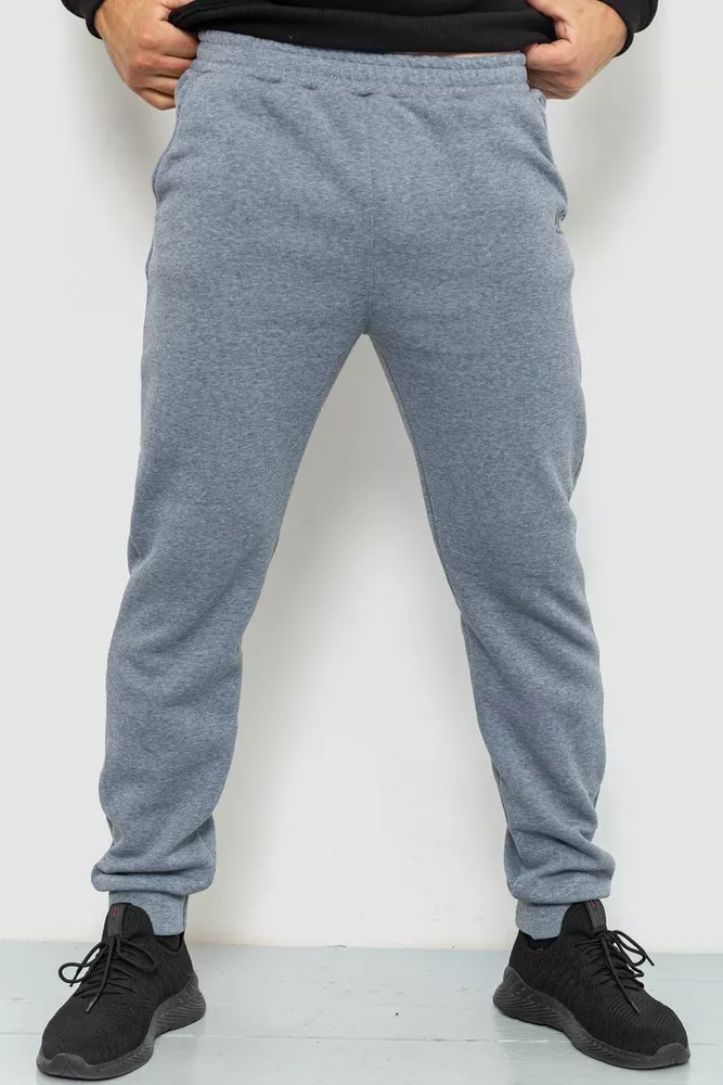 Купити Спортивні чоловічі штани на флісі  уцінка, колір світло-сірий, 238R56848-U - Фото №1