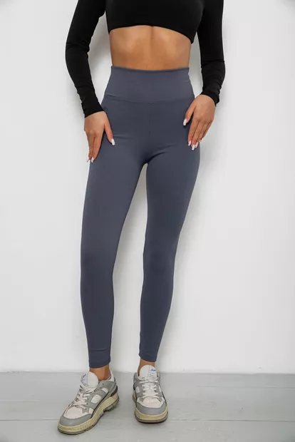 Лосины однотонные в рубчик, цвет серый, 244R312-5