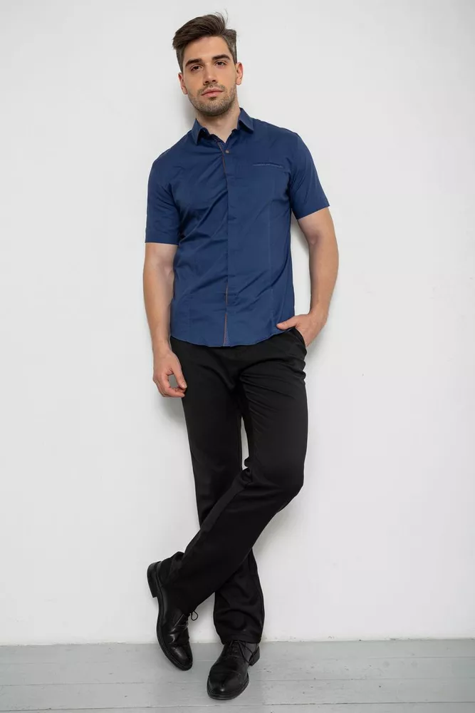 Купить Мужская рубашка с принтом, цвет синий, 186R7108 - Фото №2