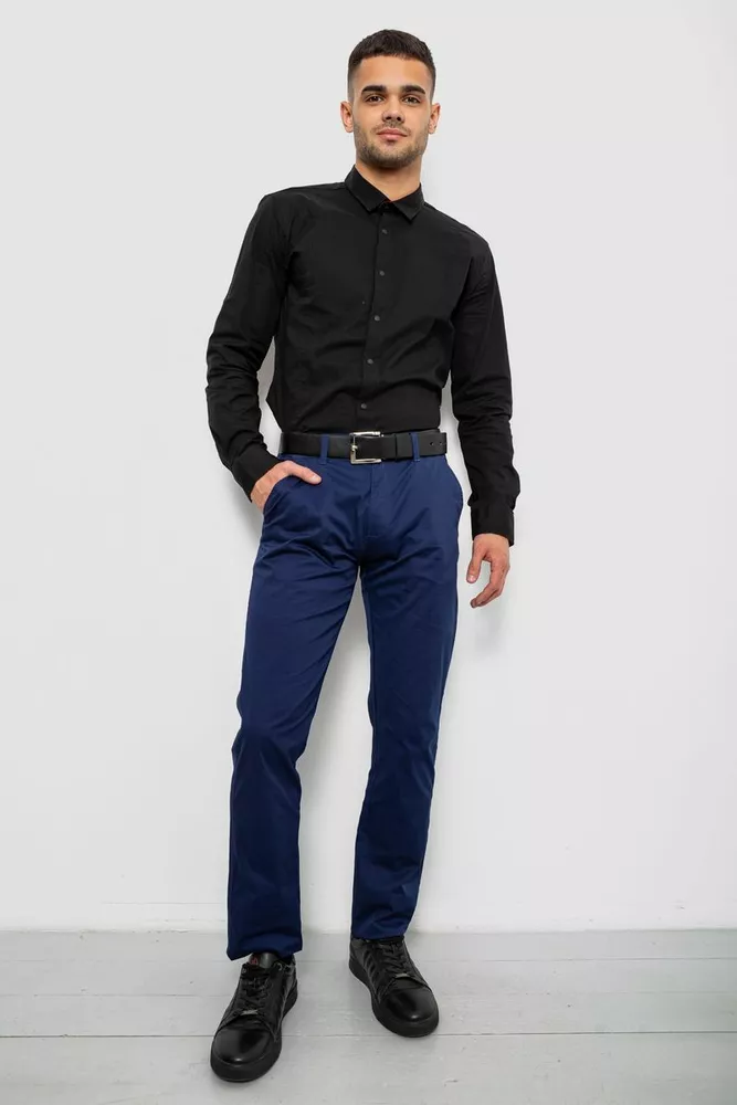 Купити Штани чоловічі класичні, колір синій, 243RXK39-4 - Фото №2