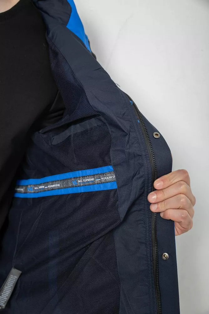 Купить Куртка мужская демисезонная с капюшоном, цвет синий, 244RZ-2512AL - Фото №6