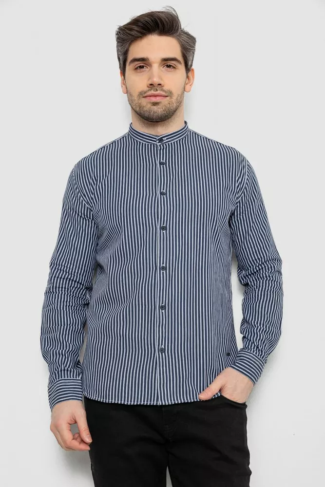 Купить Рубашка мужская в полоску, цвет синий, 186R2091 - Фото №1