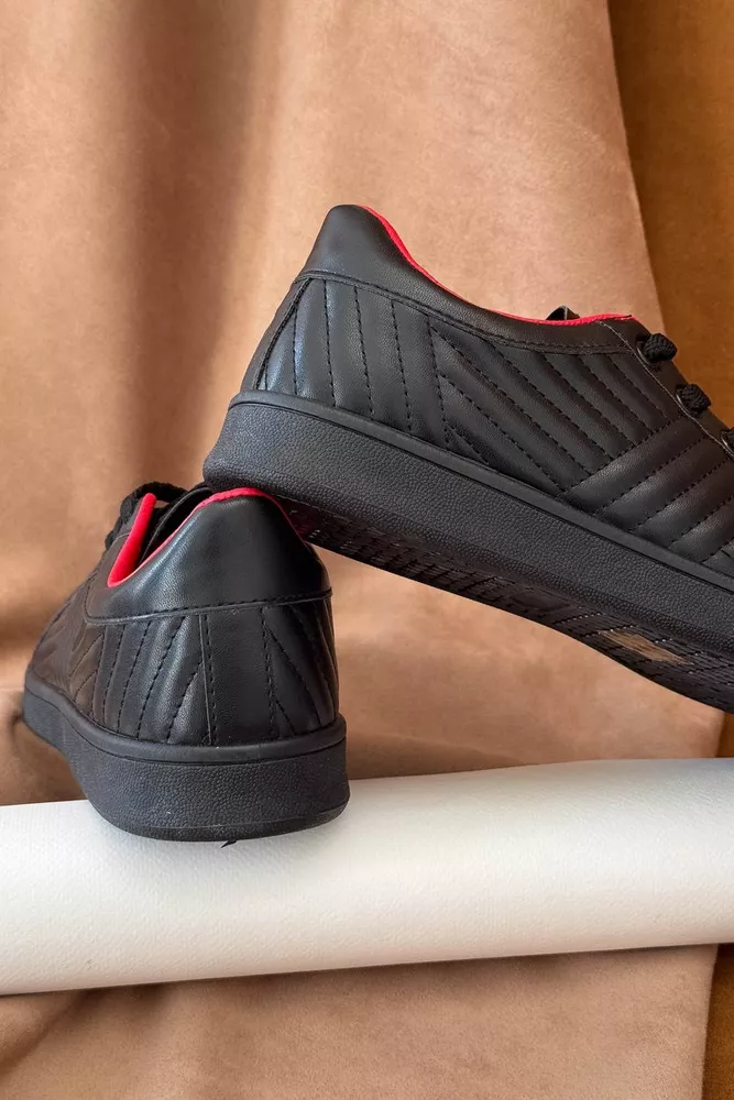 Купить Кеды мужские, цвет черно-красный, 248RR222 - Фото №4