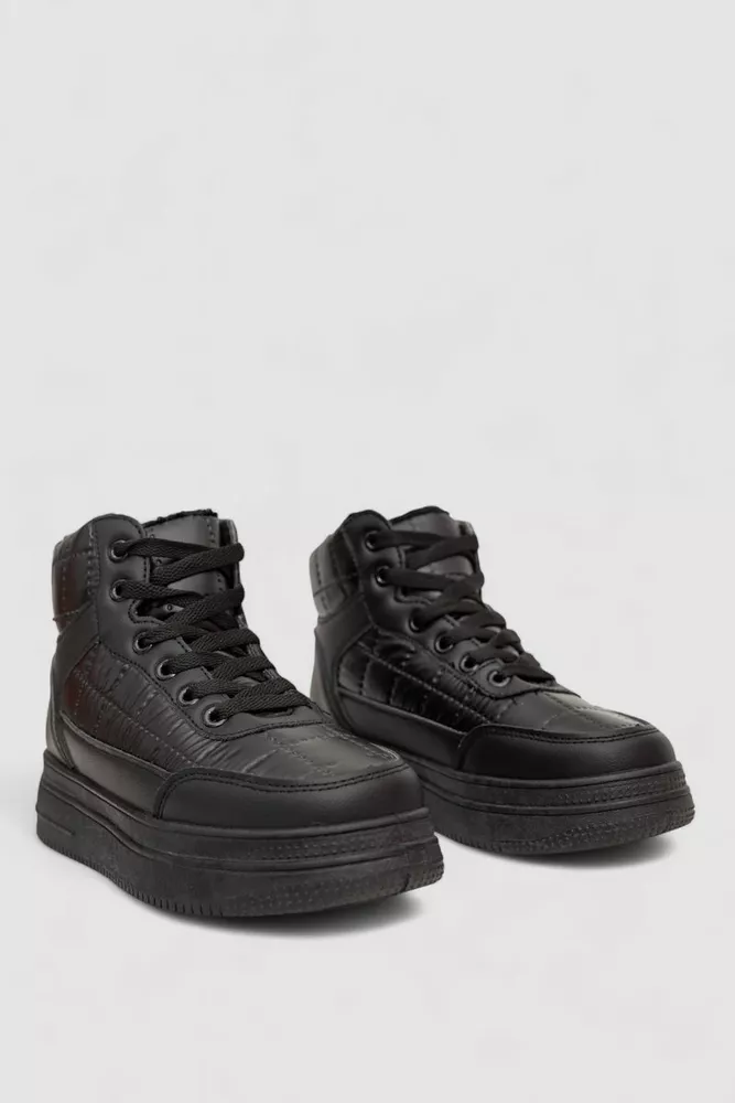 Купити Кросівки жіночі зимові, колір чорний, 248RBB09 оптом - Фото №3