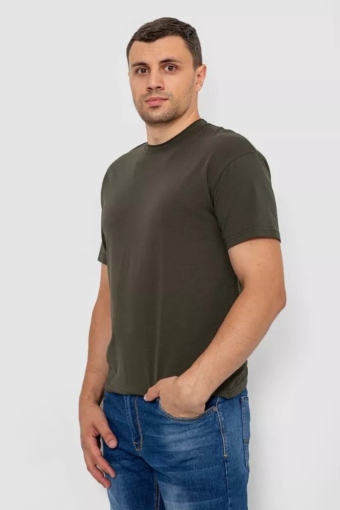 Купить Футболка мужская однотонная, цвет хаки, 102R1102 - Фото №3