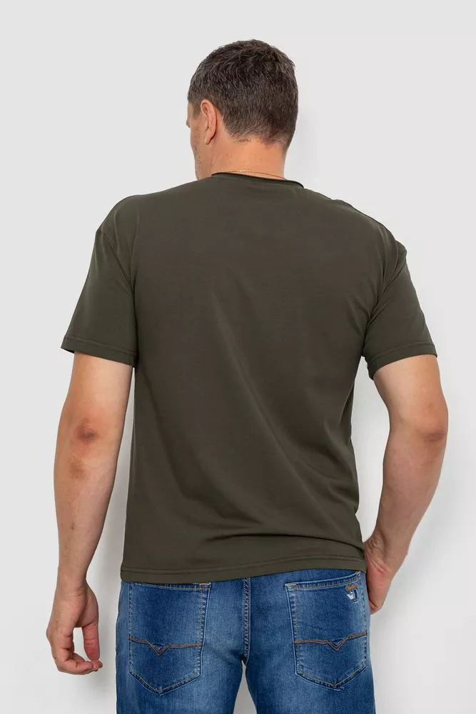 Купить Футболка мужская однотонная, цвет хаки, 102R1102 - Фото №4