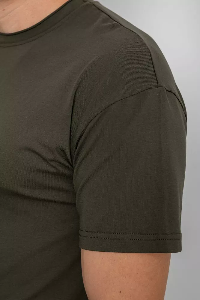 Купить Футболка мужская однотонная, цвет хаки, 102R1102 - Фото №5