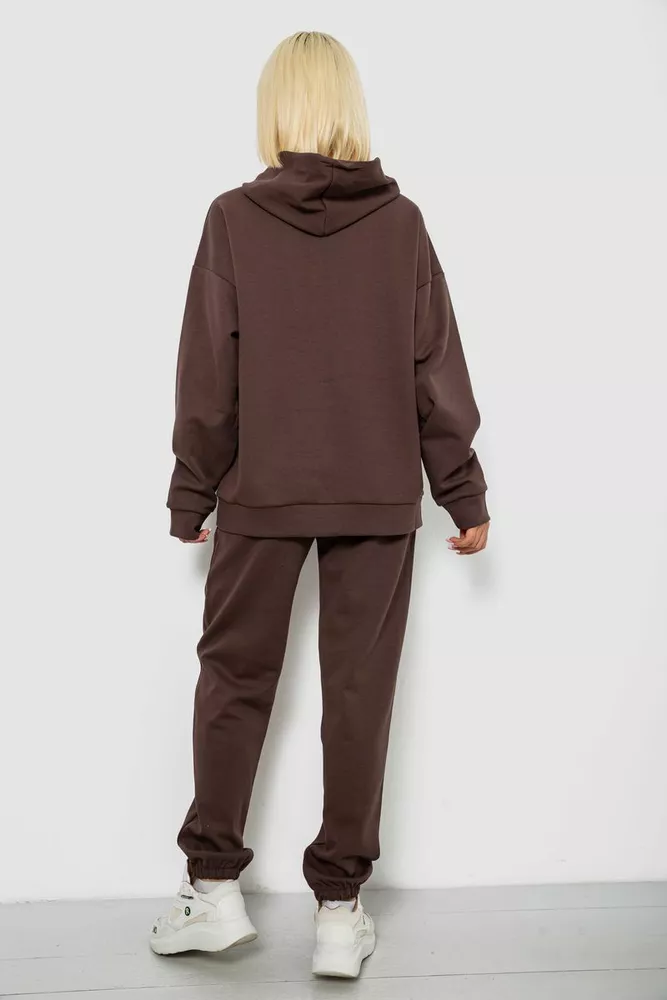 Купить Спортивный костюм женский однотонный, цвет шоколадный, 244R1070AG - Фото №4