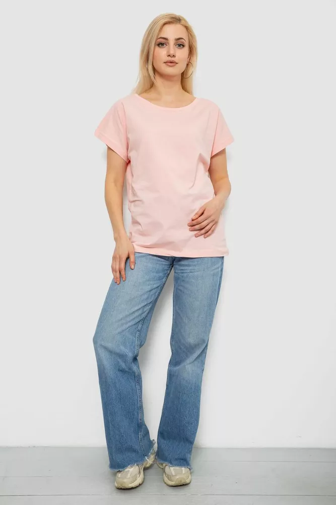 Купить Футболка женская однотонная, цвет персиковый, 244R2300 - Фото №2