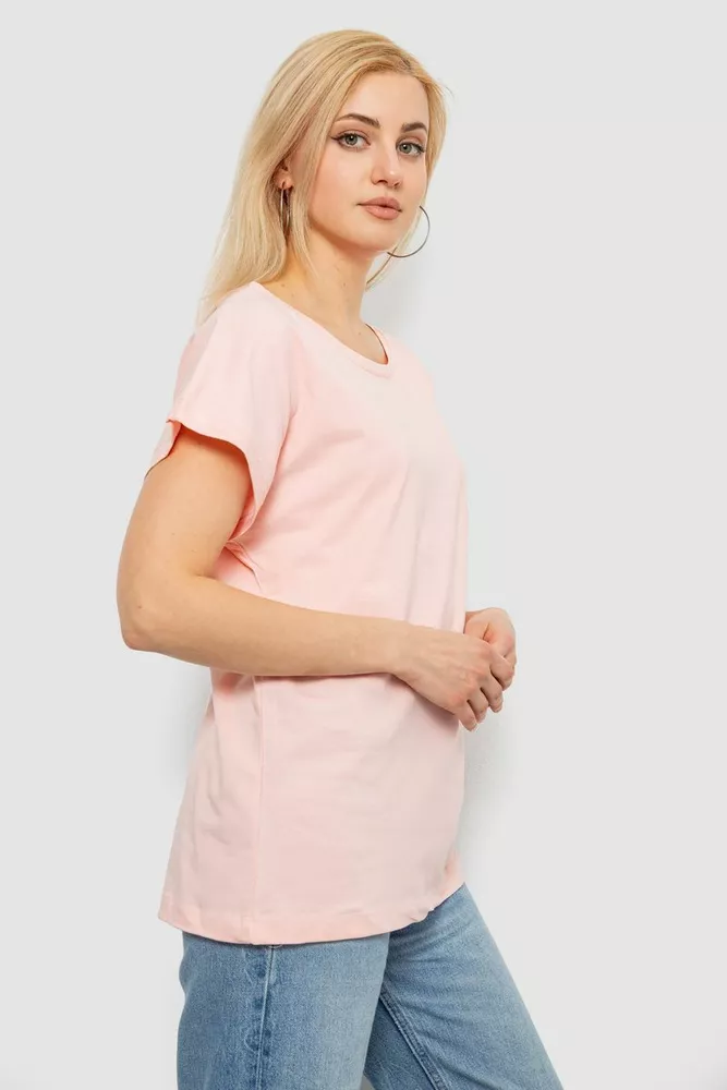 Купить Футболка женская однотонная, цвет персиковый, 244R2300 - Фото №3