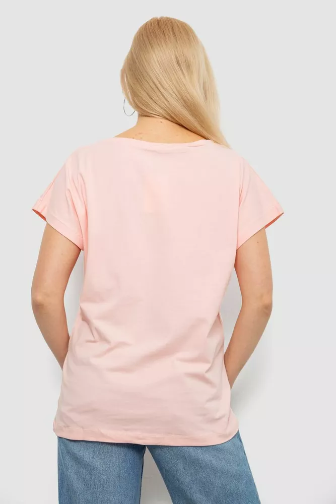 Купить Футболка женская однотонная, цвет персиковый, 244R2300 - Фото №4