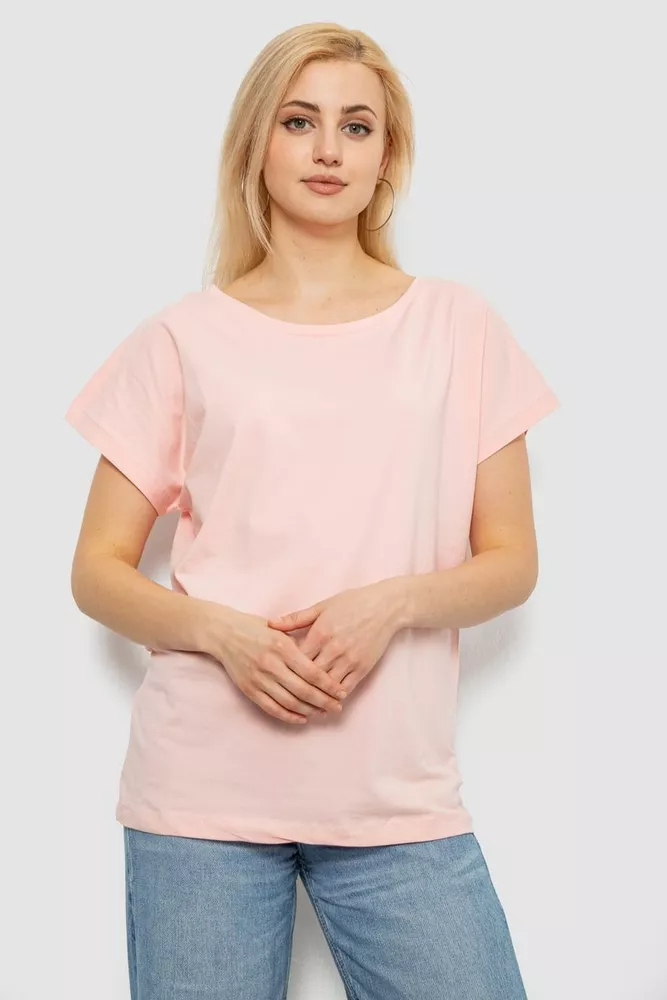 Купить Футболка женская однотонная, цвет персиковый, 244R2300 - Фото №1