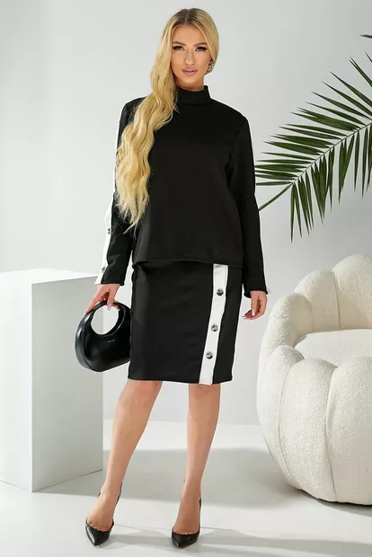 Костюм жіночий класичний  -уцінка, колір чорний, 257R322-U-1