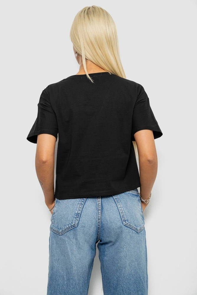 Купить Футболка женская с принтом, цвет черный, 221R9905 - Фото №4