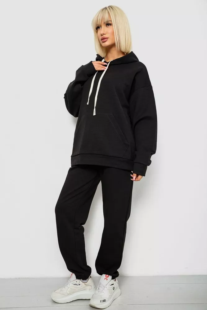 Купить Спортивный костюм женский однотонный, цвет черный, 244R1070AG - Фото №3