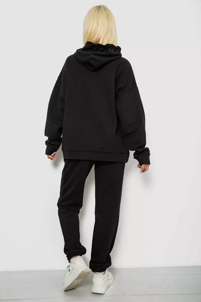 Купить Спортивный костюм женский однотонный, цвет черный, 244R1070AG - Фото №4