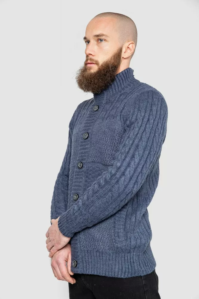 Купити Кофта чоловіча на ґудзиках, колір джинс, 214R10633 - Фото №2