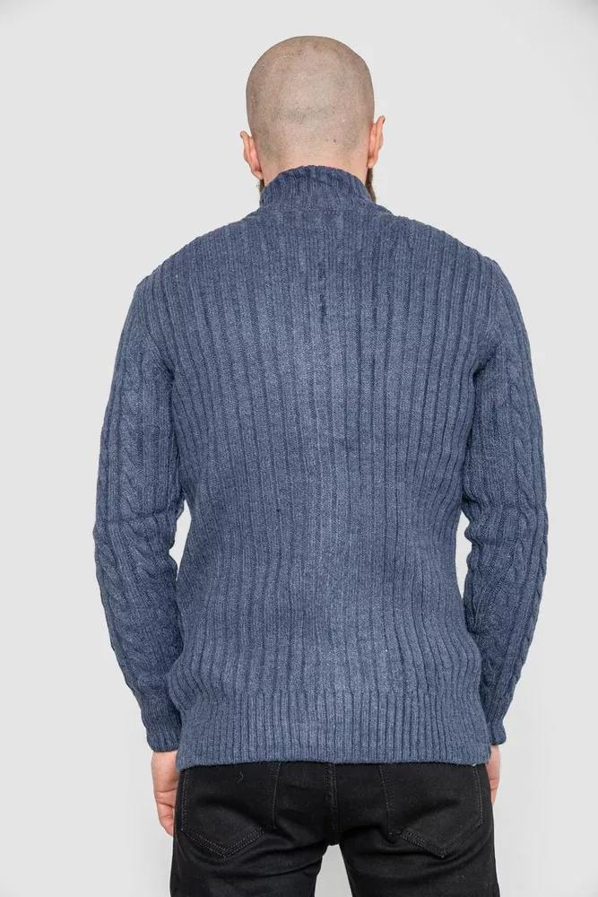 Купити Кофта чоловіча на ґудзиках, колір джинс, 214R10633 - Фото №3