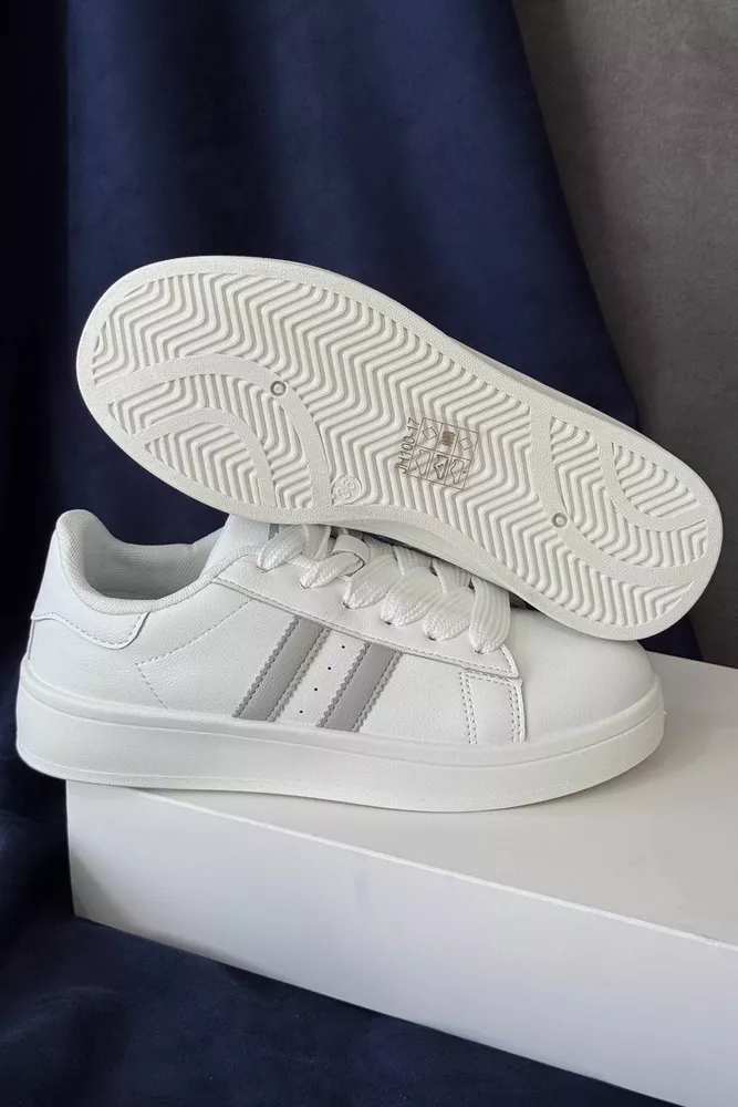 Купить Кеды женские, цвет бело-серый, 248RJH100-17 - Фото №5