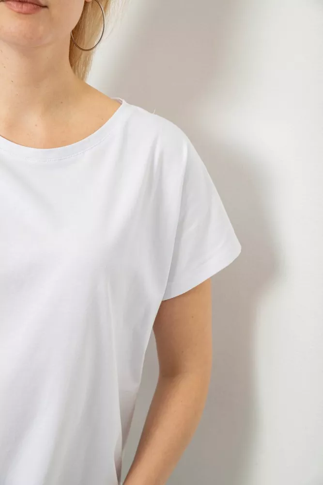 Купить Футболка женская однотонная, цвет белый, 244R2300 - Фото №5