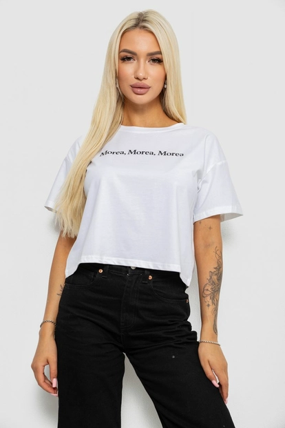 Футболка женская с принтом, цвет белый, 221R9905