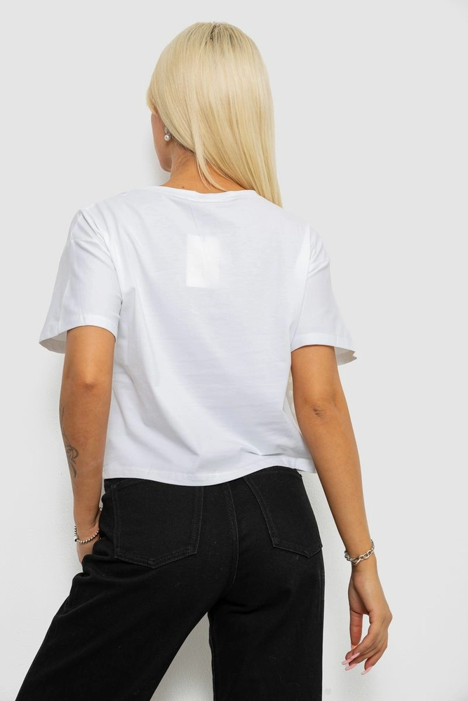 Купить Футболка женская с принтом, цвет белый, 221R9905 - Фото №4