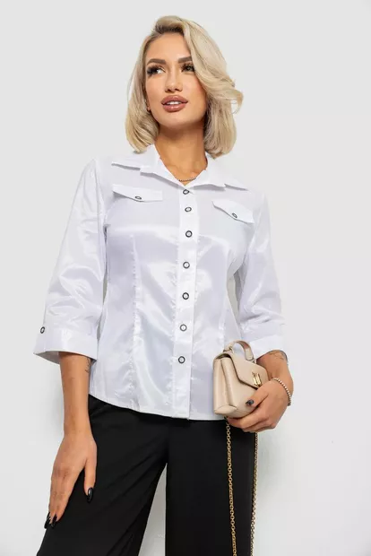 Рубашка классическая в полоску, цвет белый, 230R643-3