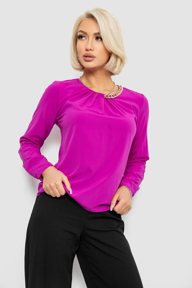 Купить Блуза однотонная  -уценка, цвет фуксия, 230R306-U-140 - Фото №1