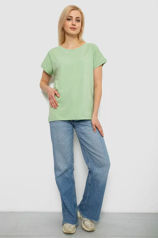Купить Футболка женская однотонная, цвет оливковый, 244R2300 - Фото №2