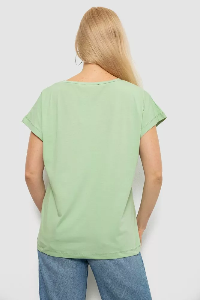 Купить Футболка женская однотонная, цвет оливковый, 244R2300 - Фото №4