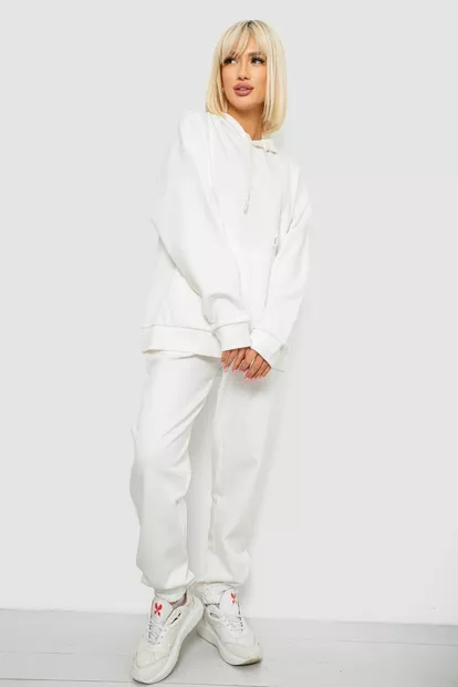 Спортивный костюм женский однотонный, цвет молочный, 244R1070AG