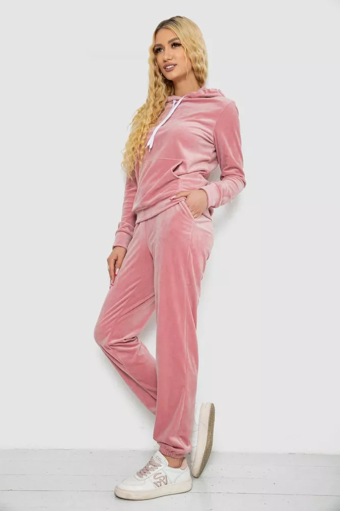 Купить Спортивный костюм женский велюровый  -уценка, цвет розовый, 238R58570-U-15 - Фото №3
