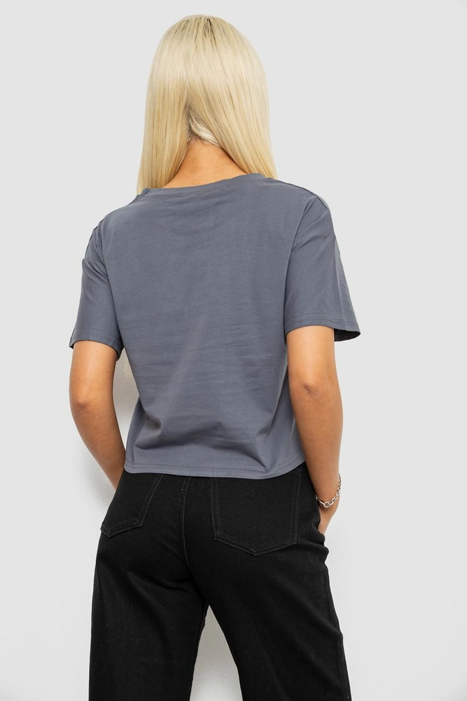 Купить Футболка женская с принтом, цвет серый, 221R9905 - Фото №4