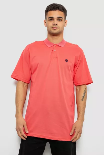 Поло мужское однотонное, цвет коралловый, 244R1798