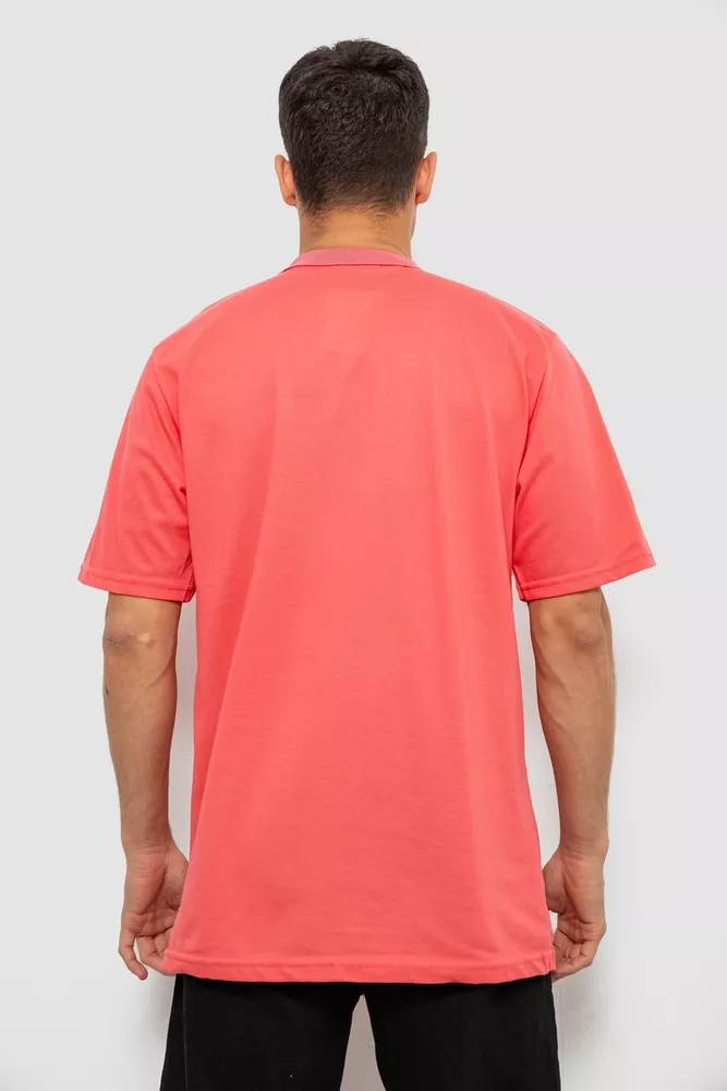 Купити Поло чоловіче однотонне, колір кораловий, 244R1798 - Фото №4