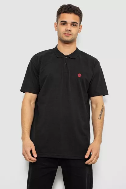 Поло мужское однотонное, цвет черный, 244R1798