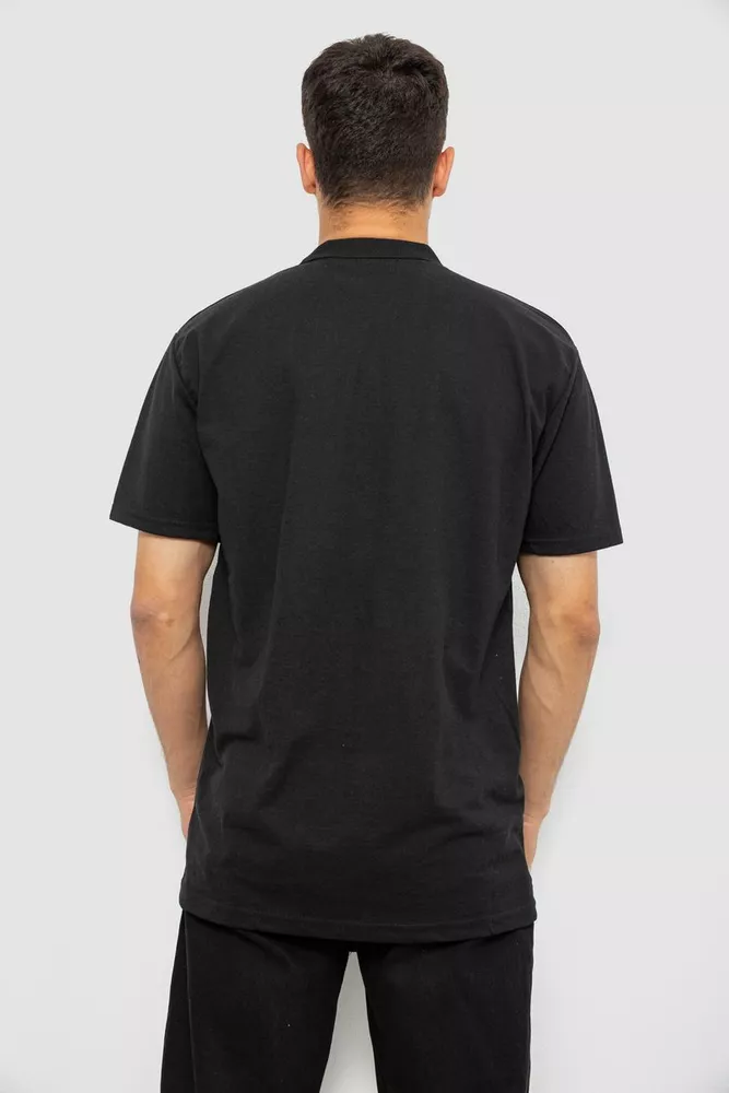 Купить Поло мужское однотонное, цвет черный, 244R1798 - Фото №4