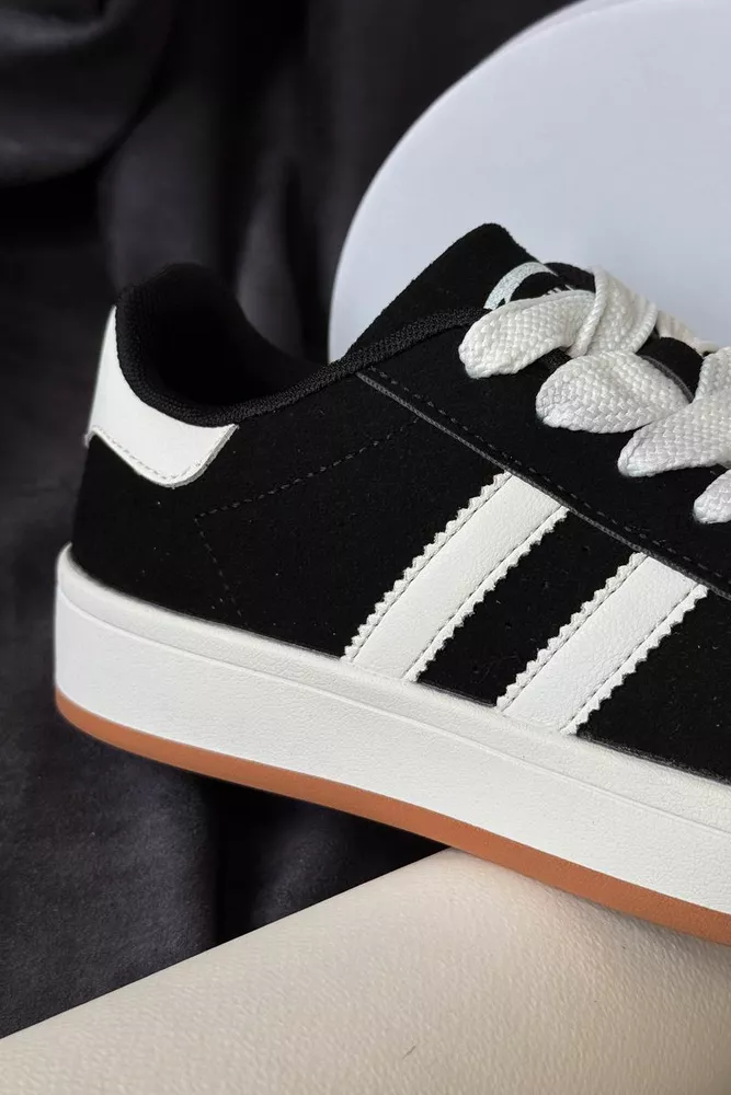 Купити Кеди жіночі замша, колір чорно-білий, 248RJH200-21 - Фото №2