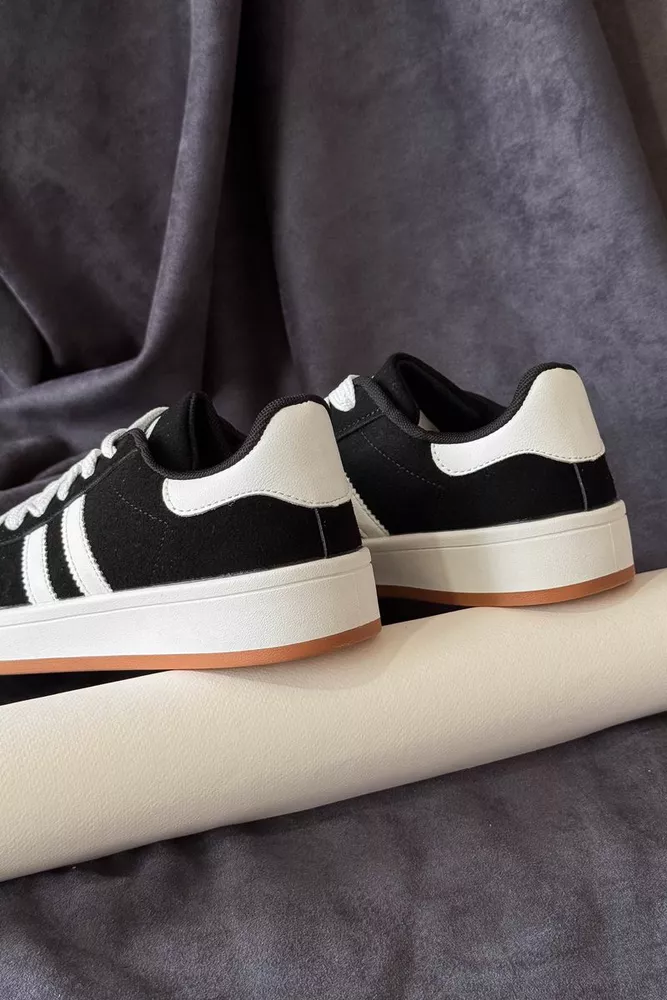 Купити Кеди жіночі замша, колір чорно-білий, 248RJH200-21 - Фото №4