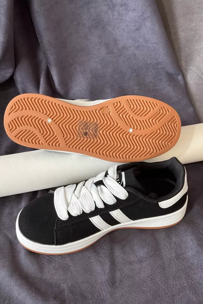 Купити Кеди жіночі замша, колір чорно-білий, 248RJH200-21 - Фото №5